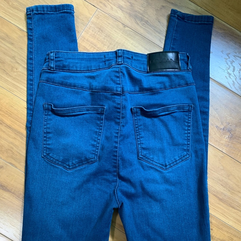 Fit Jeans size small. Space Blue High Waisted.